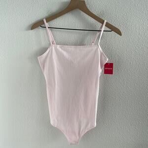 NWT Spanx Ribbed Cami Bodysuit Ice Pink 20360R Medium